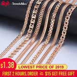 Personalize Necklace For Women Men 585 Rose Gold Venitian Curb Snail Foxtail Link Chains Necklace Fashion Jewelry 50cm 60cm CNN1