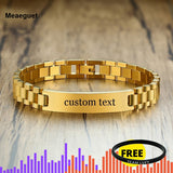 Personalized Stainless Steel Men Bracelet Bangle Engraved Fashion Custom ID Male Braslet Brazelaet Boy 7.7Inch 8.3Inch