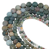 Polish Round Matte Frosted Tiger Eye Turquoises Natural Stone Beads Amazonite Watermelon Loose Beads for Bracelet Jewelry Making