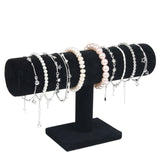 Portable Velvet/PU Leather Bracelet Bangle Necklace Display Rack Jewelry Stand Holder Watch Jewelry Organizer T-Bar Rack dg88