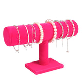 Portable Velvet/PU Leather Bracelet Bangle Necklace Display Rack Jewelry Stand Holder Watch Jewelry Organizer T-Bar Rack dg88