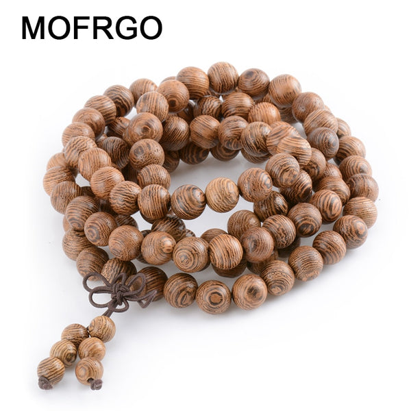 Prayer Beads Bracelet 108 Tibetan Buddhist Rosary Charm Mala Meditation Necklace Yoga lucky Wenge Wooden Bracelet For Women Men