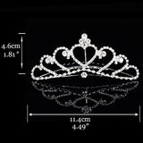 Princess Crown for Girls Show Bridal Crown Tiara Diadem Silver Crystal Floral Wedding Bridal Hair Accessories Head Jewelry