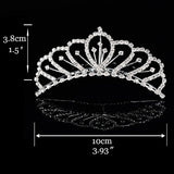 Princess Crown for Girls Show Bridal Crown Tiara Diadem Silver Crystal Floral Wedding Bridal Hair Accessories Head Jewelry