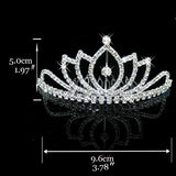 Princess Crown for Girls Show Bridal Crown Tiara Diadem Silver Crystal Floral Wedding Bridal Hair Accessories Head Jewelry