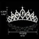 Princess Crown for Girls Show Bridal Crown Tiara Diadem Silver Crystal Floral Wedding Bridal Hair Accessories Head Jewelry