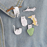 QIHE JEWELRY Animal pin set Cat Dog Panda Bird Penguin Fox Rabbit Enamel pins Cute Lapel pins Kawaii Brooches Animal jewelry