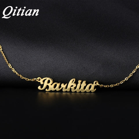 Qitian Name Necklace Gold Color Stainless Steel Personalized Custom Necklaces,Custom Name Necklace, Personalized Name Pendant