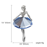 RINHOO Gymnastics Girl Flower Dancer Crystal Brooches for Women Cute Pin Bijouterie High Quality Corsage Fashion Wedding Jewelry