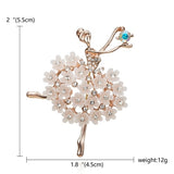 RINHOO Gymnastics Girl Flower Dancer Crystal Brooches for Women Cute Pin Bijouterie High Quality Corsage Fashion Wedding Jewelry