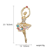 RINHOO Gymnastics Girl Flower Dancer Crystal Brooches for Women Cute Pin Bijouterie High Quality Corsage Fashion Wedding Jewelry