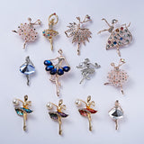 RINHOO Gymnastics Girl Flower Dancer Crystal Brooches for Women Cute Pin Bijouterie High Quality Corsage Fashion Wedding Jewelry