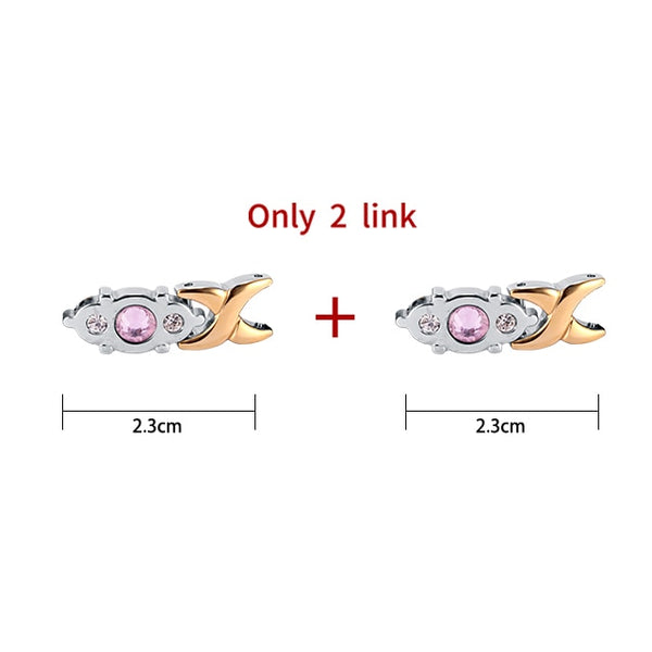 RainSo Female Bracelet Shiny crystal Stainless Steel Fashion Health Jewelry Magnetic Hologram Bracelet Charm Chain & Link Bangle