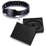 Rainso Stainless Steel Bio Energy Bracelet Fashion Health FIR Bangle Magnetic Jewelry Bracelets Hologram Wristband