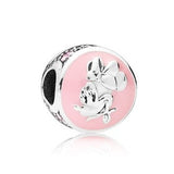 Ranqin Necklace European Fashion New Gift Original Pink Bead Fit Pandora Charm Bracelet Women Pendan Minnie Donald Duck Dog