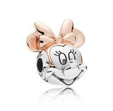 Ranqin Necklace European Fashion New Gift Original Pink Bead Fit Pandora Charm Bracelet Women Pendan Minnie Donald Duck Dog
