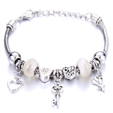 Romantic Love DIY Charm Bracelet Love Heart Key and Lock Bracelet for Women Jewelry Christmas New Year's Gift