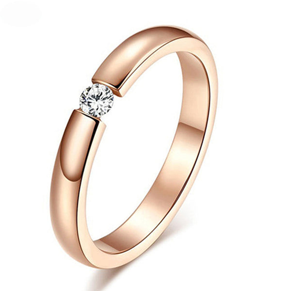 Rose Gold Color Assembly Anel Feminino Bijoux Aneis 0.5 Ct Engagement Ring Zirconia Jewelry Rings