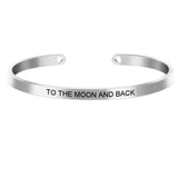 Rose Gold Custom Laser Engraved Positive Inspirational Quote Bangles Cuff Mantra Bracelets Anniversary Gifts for women SL-009