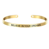 Rose Gold Custom Laser Engraved Positive Inspirational Quote Bangles Cuff Mantra Bracelets Anniversary Gifts for women SL-009