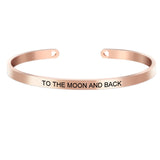 Rose Gold Custom Laser Engraved Positive Inspirational Quote Bangles Cuff Mantra Bracelets Anniversary Gifts for women SL-009