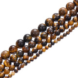 Round Natural Stone Beads Matte Lava Tiger Eye Turquoises Black Onxy Loose Stone Beads for Bracelet Necklace Jewelry Making DIY