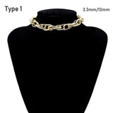 SHIXIN Punk Exaggerated Heavy Metal Big Thick Chain Choker Necklace Women Goth Fashion Night Club Jewelry Female Chocker Collier