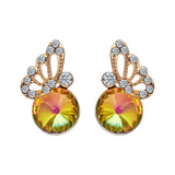 SHUANGR Brand crystal earrings Gold Color Pink Green Black Dangles Earrings women Blue CZ Zircon brincos boucle d'oreille