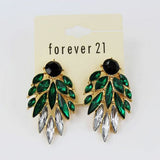 SHUANGR Brand crystal earrings Gold Color Pink Green Black Dangles Earrings women Blue CZ Zircon brincos boucle d'oreille