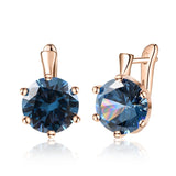 SHUANGR Fashion 10 Colors AAA CZ Element Stud Earrings For Women Vintage Crystal Earrings Statement Wedding Jewelry