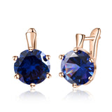 SHUANGR Fashion 10 Colors AAA CZ Element Stud Earrings For Women Vintage Crystal Earrings Statement Wedding Jewelry