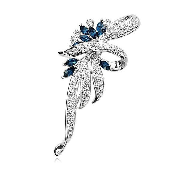SHUANGR Luxury Crystal Flower Brooch Lapel Pin Rhinestone Jewelry Women Wedding Hijab Pins Large Brooches For Women brooches
