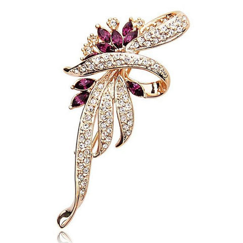 SHUANGR Luxury Crystal Flower Brooch Lapel Pin Rhinestone Jewelry Women Wedding Hijab Pins Large Brooches For Women brooches