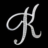 SHUANGR New Rhinestone Crystal Broches Initial Letter Brooch A-S lapel Pins and Brooches Clip Name Jewelry For Women Men Wedding