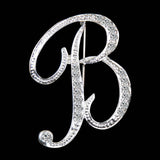 SHUANGR New Rhinestone Crystal Broches Initial Letter Brooch A-S lapel Pins and Brooches Clip Name Jewelry For Women Men Wedding