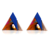 SUKI Fashion Korea Style Triangle Clip on Earrings Without Piercing for Girls Party Cute Colorful Joint No Hole Ear Clip