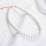 SUKI Jewelry Clavicle Chain Choker Simulated Pearls Strand Beaded Necklace for Bridal Women Torques Female White Wedding Gift