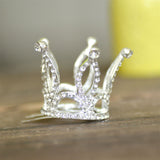 Small Girls Crown Tiara Hair Combs Clear Stone Crystal Mini Tiara Hair Accessories Jewelry