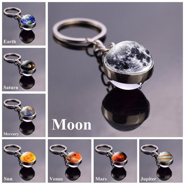 Double Side Glass Ball Key Chain