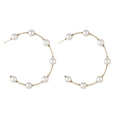 Solememo 2019 New Big Circle Round Drop Earrings For Women Simulated Pearl Earring Fashion Jewelry Bijoux  Gifts Wholesale E5478