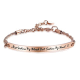 Stainless Steel Best Friends Bracelet Bangle Friend Jewelry Friendship Gift "Not Sisters By Blood But Sisters By Heart"