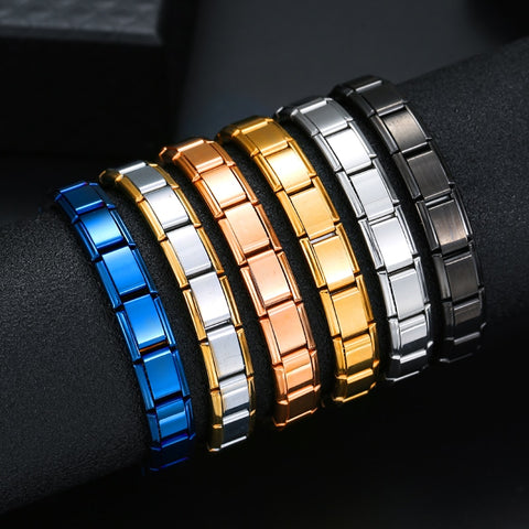 Stainless Steel Bracelet Minimalism Link Chain Style Cool Unisex Casual Bracelet Charm Couple Jewelry Personality Cuff Bangle