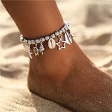 Starfish Pendant Anklets 2019 For Women New Stone Beads Shell Anklet Bohemian Bracelets On Leg BOHO Ocean Jewelry Drop Shipping