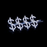 StoneFans Unique Sign Rhinestone Letter Barrette Hairwear for Women Popular Crystal Hair Clips Accessory Hair Jewelry Party Gift