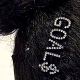 StoneFans Unique Sign Rhinestone Letter Barrette Hairwear for Women Popular Crystal Hair Clips Accessory Hair Jewelry Party Gift