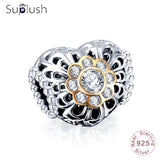 Suplush Bead Charm with Authentic 100% 925 Sterling Silver Fit Pandora Original Charms Bracelet Women DIY Jewelry Macking Gift