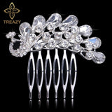 TREAZY Fashion Pearl Crystal Wedding Hair Jewelry Charm Floral Bridal Hair Combs Women Party Hairpins Wedding Hair Accessories