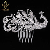 TREAZY Fashion Pearl Crystal Wedding Hair Jewelry Charm Floral Bridal Hair Combs Women Party Hairpins Wedding Hair Accessories