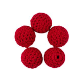 TYRY.HU 10pc/lot Crochet Round Wooden Beads Mix Handmade 16mm ball Can Chew DIY Nursing Jewelry Organic Teething Bracelet beads