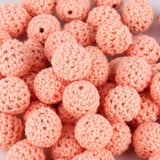 TYRY.HU 10pc/lot Crochet Round Wooden Beads Mix Handmade 16mm ball Can Chew DIY Nursing Jewelry Organic Teething Bracelet beads